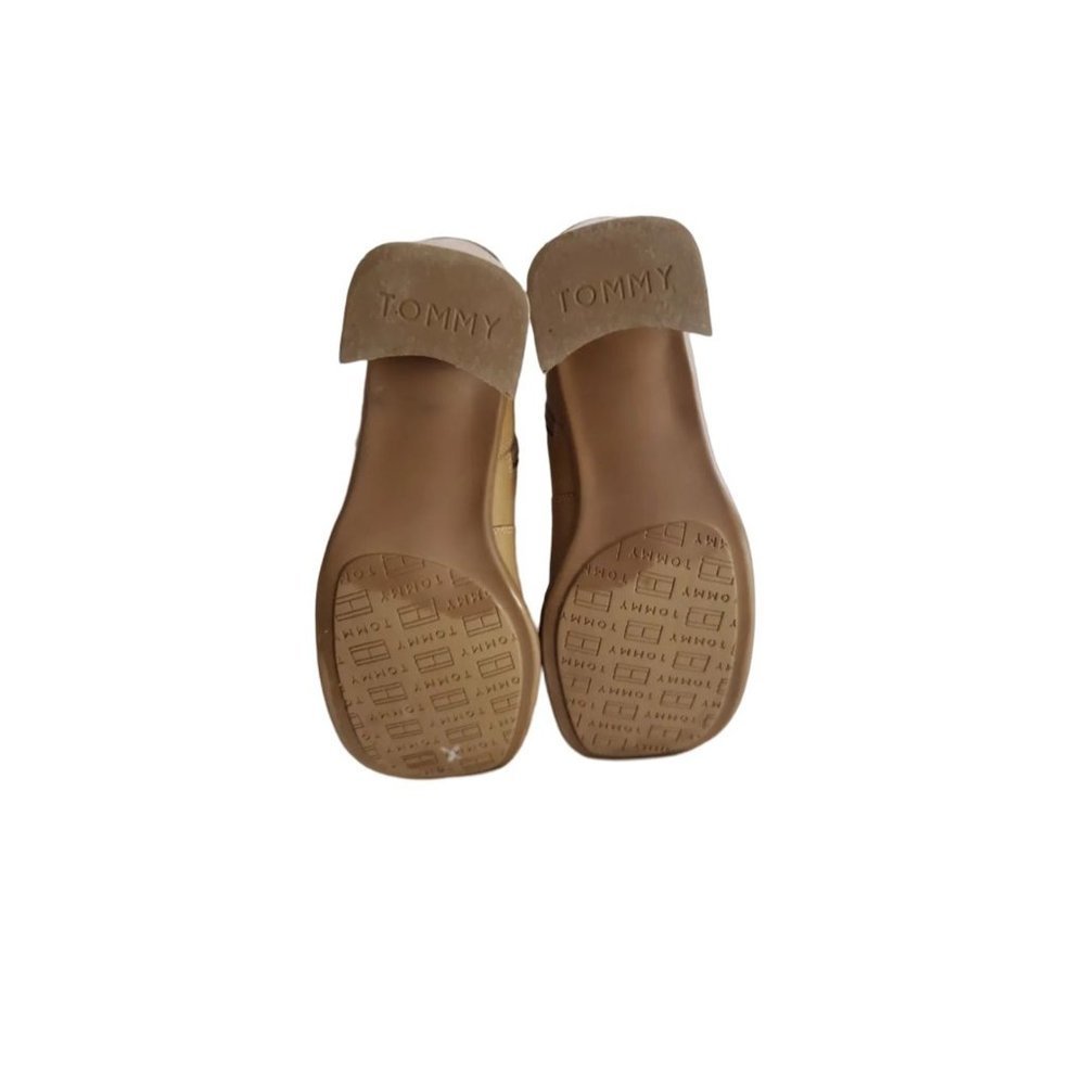 Vintage | Y2K | 90s | Tommy Hilfiger Chunky Heel Leather Tan Boots | Size 10M - Picture 7 of 9